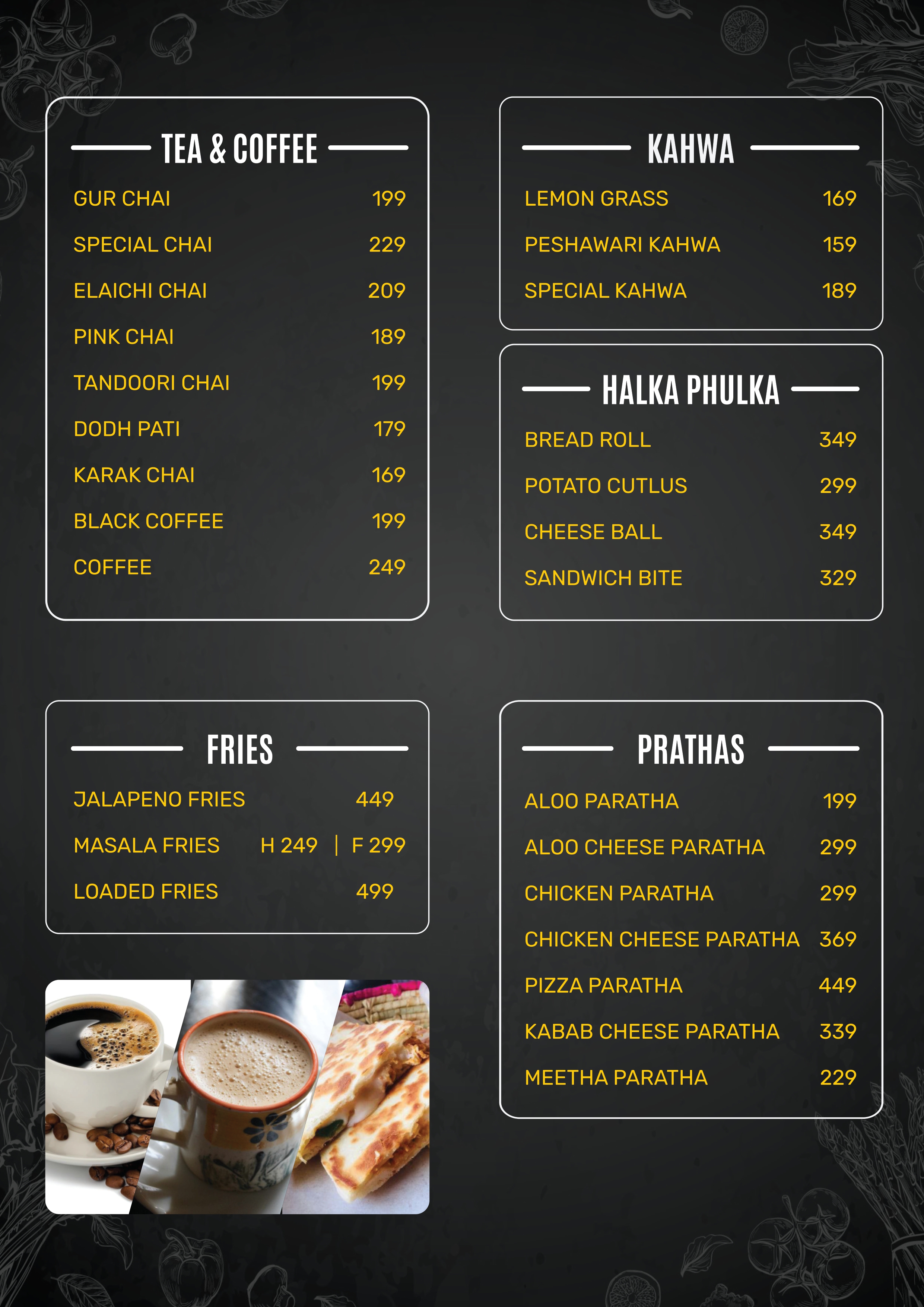 Menu Tea & Coffee